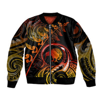 New Zealand Bomber Jacket Aotearoa Kiwi Bird Maori Fern Tattoo Arty LT9 - Wonder Print Shop