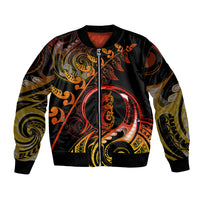 New Zealand Bomber Jacket Aotearoa Manaia Maori Fern Tattoo Arty LT9 - Wonder Print Shop