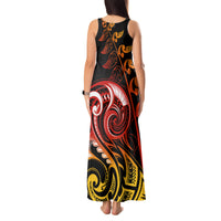 New Zealand Tank Maxi Dress Aotearoa Manaia Maori Fern Tattoo Arty - Wonder Print Shop