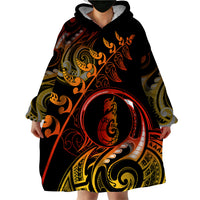 New Zealand Wearable Blanket Hoodie Aotearoa Manaia Maori Fern Tattoo Arty - Wonder Print Shop