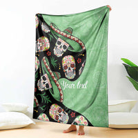 Mexican Sugar Skull Personalized Blanket Dia de Los Muertos Vibe