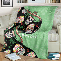 Mexican Sugar Skull Personalized Blanket Dia de Los Muertos Vibe