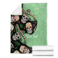Mexican Sugar Skull Personalized Blanket Dia de Los Muertos Vibe