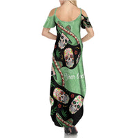 Mexican Sugar Skull Personalized Family Matching Summer Maxi Dress and Hawaiian Shirt Dia de Los Muertos Vibe - Wonder Print Shop