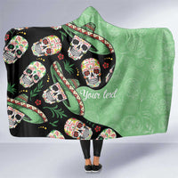 Mexican Sugar Skull Personalized Hooded Blanket Dia de Los Muertos Vibe