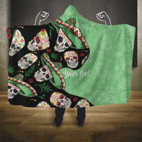 Mexican Sugar Skull Personalized Hooded Blanket Dia de Los Muertos Vibe