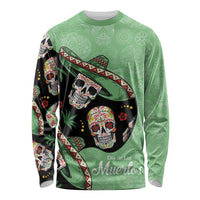 Mexican Sugar Skull Personalized Long Sleeve Shirt Dia de Los Muertos Vibe - Wonder Print Shop