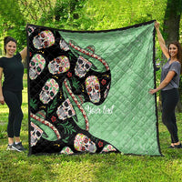 Mexican Sugar Skull Personalized Quilt Dia de Los Muertos Vibe - Wonder Print Shop