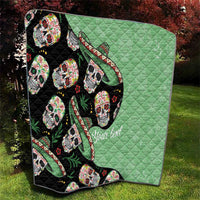 Mexican Sugar Skull Personalized Quilt Dia de Los Muertos Vibe - Wonder Print Shop