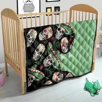 Mexican Sugar Skull Personalized Quilt Dia de Los Muertos Vibe - Wonder Print Shop