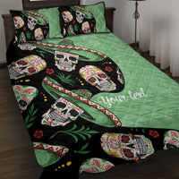 Mexican Sugar Skull Personalized Quilt Bed Set Dia de Los Muertos Vibe - Wonder Print Shop
