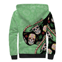 Mexican Sugar Skull Personalized Sherpa Hoodie Dia de Los Muertos Vibe - Wonder Print Shop