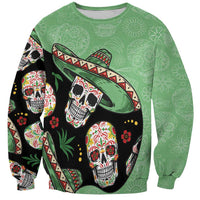 Mexican Sugar Skull Personalized Sweatshirt Dia de Los Muertos Vibe - Wonder Print Shop