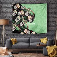 Mexican Sugar Skull Personalized Tapestry Dia de Los Muertos Vibe - Wonder Print Shop