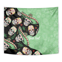 Mexican Sugar Skull Personalized Tapestry Dia de Los Muertos Vibe - Wonder Print Shop