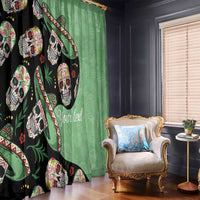 Mexican Sugar Skull Personalized Window Curtain Dia de Los Muertos Vibe - Wonder Print Shop