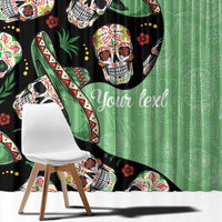 Mexican Sugar Skull Personalized Window Curtain Dia de Los Muertos Vibe - Wonder Print Shop