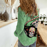 Mexican Sugar Skull Personalized Women Casual Shirt Dia de Los Muertos Vibe - Wonder Print Shop