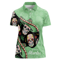 Mexican Sugar Skull Personalized Women Polo Shirt Dia de Los Muertos Vibe - Wonder Print Shop