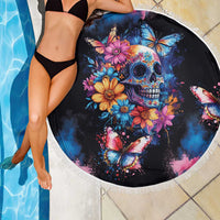 Mexican La Calaca and Butterfly Beach Blanket Skull Day Of The Dead LT9 - Wonder Print Shop