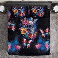 Mexican La Calaca and Butterfly Bedding Set Skull Day Of The Dead LT9 - Wonder Print Shop