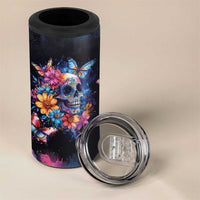 Mexican La Calaca and Butterfly 4 in 1 Can Cooler Tumbler Skull Day Of The Dead LT9 - Wonder Print Shop