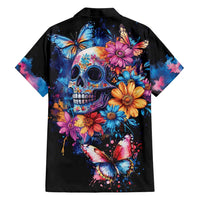 Mexican La Calaca and Butterfly Family Matching Puletasi and Hawaiian Shirt Skull Day Of The Dead - Wonder Print Shop