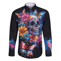 Mexican La Calaca and Butterfly Family Matching Puletasi and Hawaiian Shirt Skull Day Of The Dead - Wonder Print Shop