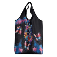 Mexican La Calaca and Butterfly Grocery Bag Skull Day Of The Dead