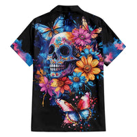 Mexican La Calaca and Butterfly Hawaiian Shirt Skull Day Of The Dead - Wonder Print Shop