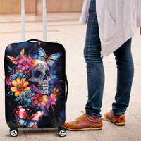 Mexican La Calaca and Butterfly Luggage Cover Skull Day Of The Dead - Wonder Print Shop