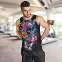 Mexican La Calaca and Butterfly Men Tank Top Skull Day Of The Dead - Wonder Print Shop