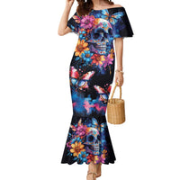 Mexican La Calaca and Butterfly Mermaid Dress Skull Day Of The Dead - Wonder Print Shop