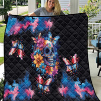 Mexican La Calaca and Butterfly Quilt Skull Day Of The Dead - Wonder Print Shop