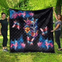 Mexican La Calaca and Butterfly Quilt Skull Day Of The Dead - Wonder Print Shop