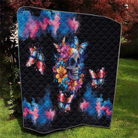 Mexican La Calaca and Butterfly Quilt Skull Day Of The Dead - Wonder Print Shop