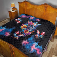 Mexican La Calaca and Butterfly Quilt Skull Day Of The Dead - Wonder Print Shop