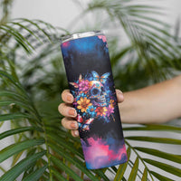 Mexican La Calaca and Butterfly Skinny Tumbler Skull Day Of The Dead - Wonder Print Shop