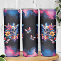 Mexican La Calaca and Butterfly Skinny Tumbler Skull Day Of The Dead - Wonder Print Shop