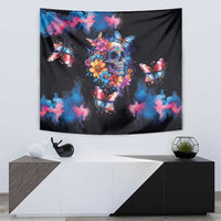 Mexican La Calaca and Butterfly Tapestry Skull Day Of The Dead - Wonder Print Shop