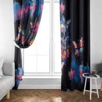 Mexican La Calaca and Butterfly Window Curtain Skull Day Of The Dead - Wonder Print Shop