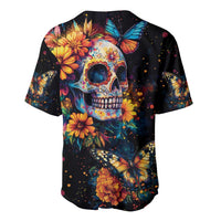 Mexican La Calaca and Marigold Flowers Baseball Jersey Skull Day Of The Dead LT9 - Wonder Print Shop