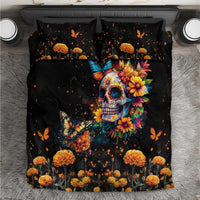 Mexican La Calaca and Marigold Flowers Bedding Set Skull Day Of The Dead LT9 - Wonder Print Shop