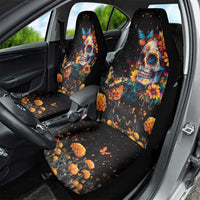 Mexican La Calaca and Marigold Flowers Car Seat Cover Skull Day Of The Dead LT9 - Wonder Print Shop