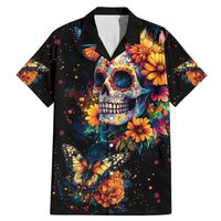 Mexican La Calaca and Marigold Flowers Family Matching Mermaid Dress and Hawaiian Shirt Skull Day Of The Dead LT9 - Wonder Print Shop