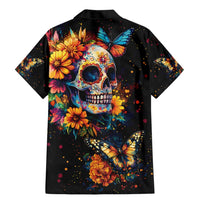 Mexican La Calaca and Marigold Flowers Family Matching Mermaid Dress and Hawaiian Shirt Skull Day Of The Dead LT9 - Wonder Print Shop