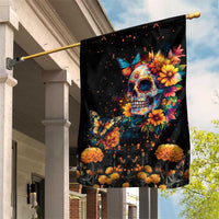 Mexican La Calaca and Marigold Flowers Garden Flag Skull Day Of The Dead - Wonder Print Shop