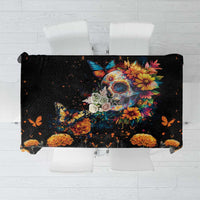 Mexican La Calaca and Marigold Flowers Tablecloth Skull Day Of The Dead - Wonder Print Shop