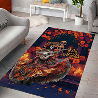 Mexican La Catrina Skeletons Dancing Area Rug Dia de Los Muertos Verion 1 LT9 - Wonder Print Shop