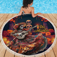 Mexican La Catrina Skeletons Dancing Beach Blanket Dia de Los Muertos Verion 1 LT9 - Wonder Print Shop